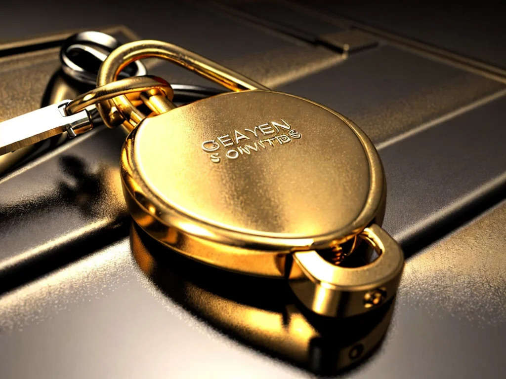 Golden padlock unlocking with SpaceX share certificates spilling out