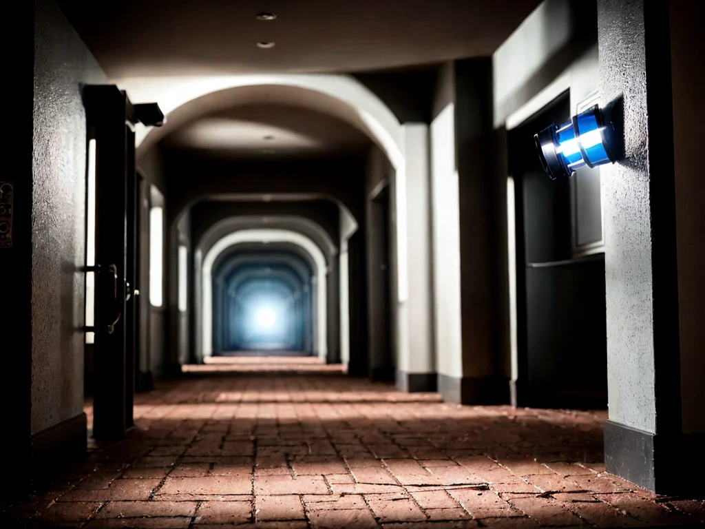 Malfunctioning holodeck showing emptiness behind the illusion