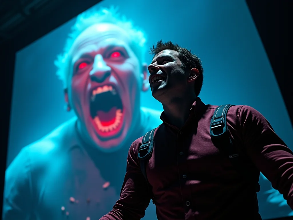 Alan Tudyk performing motion capture for the Clayface character in the DCU film.